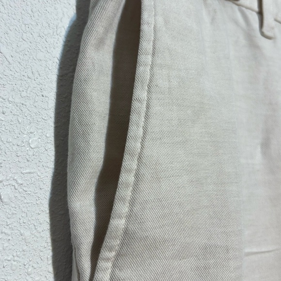 UNIQLO Womens Cotton Linen Blend Crème High Rise Pants Size Large - Picture 4 of 11